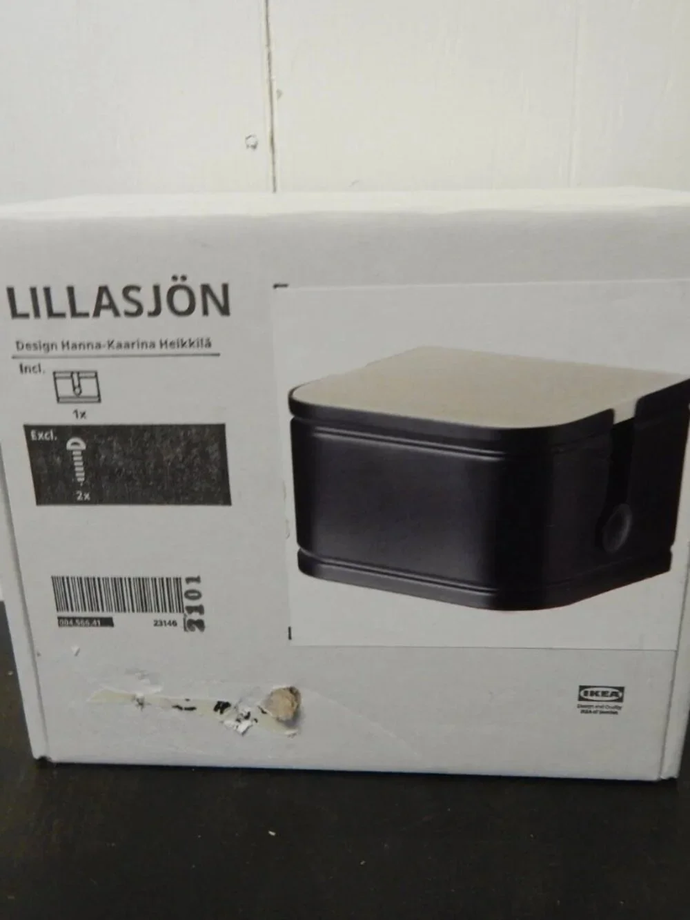 IKEA LILLASJON LILLASJÖN Toilet roll holder Galvanized steel, Solid birch NEW
